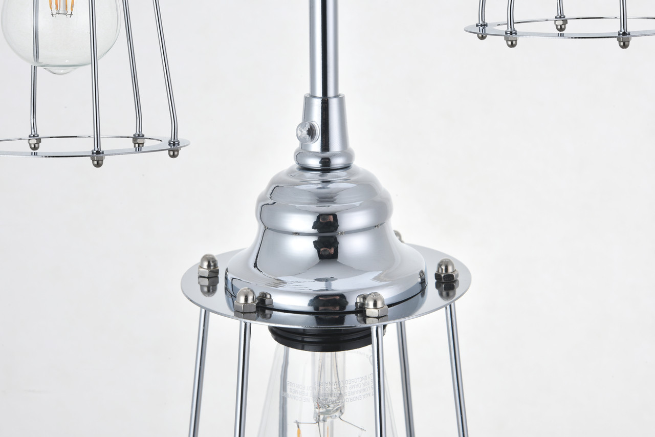 Living District LD4047D16C Auspice 3 light chrome Pendant