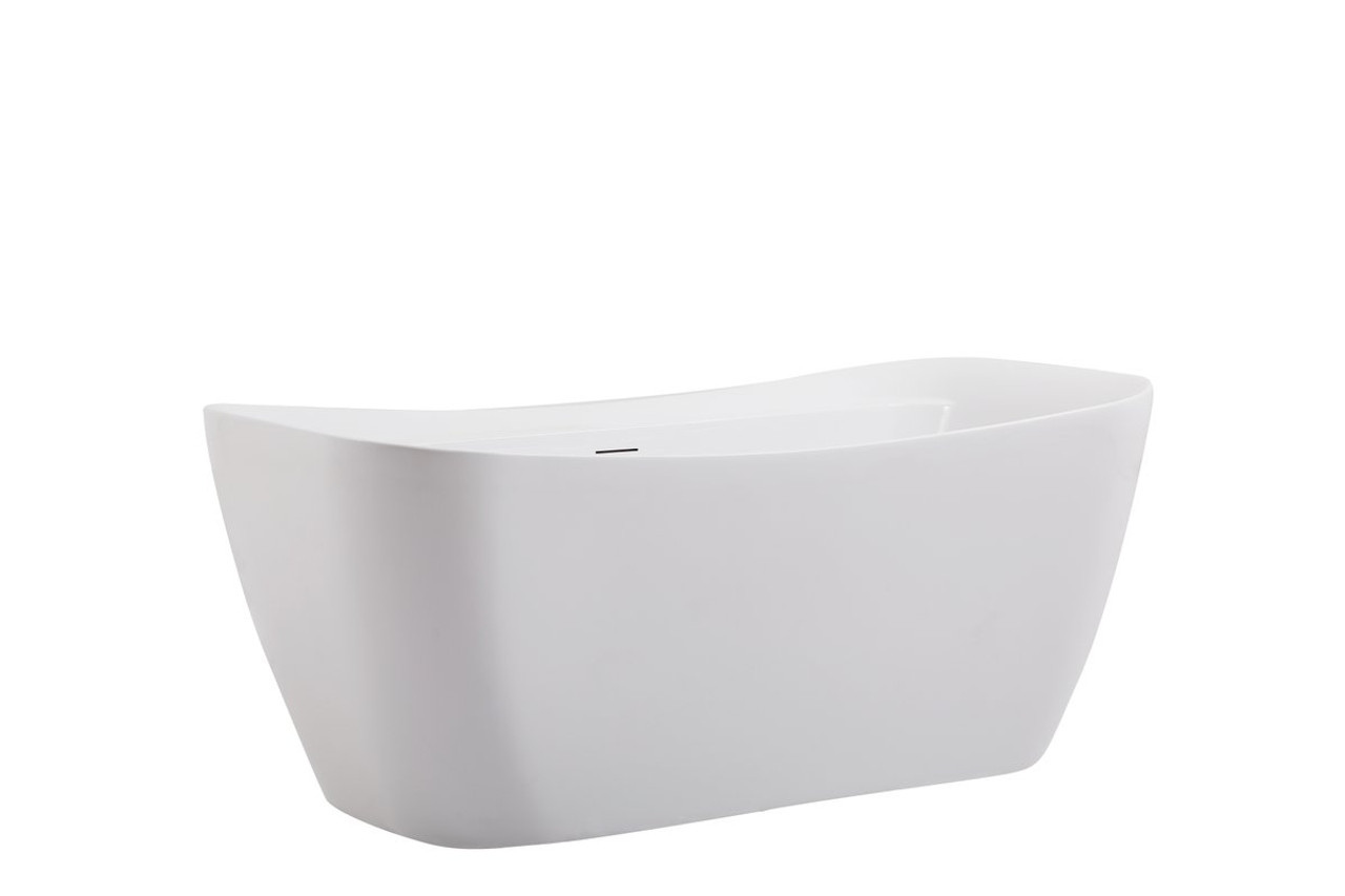 Elegant Decor BT10459GW Harrieta 59 inch soaking bathtub in glossy white