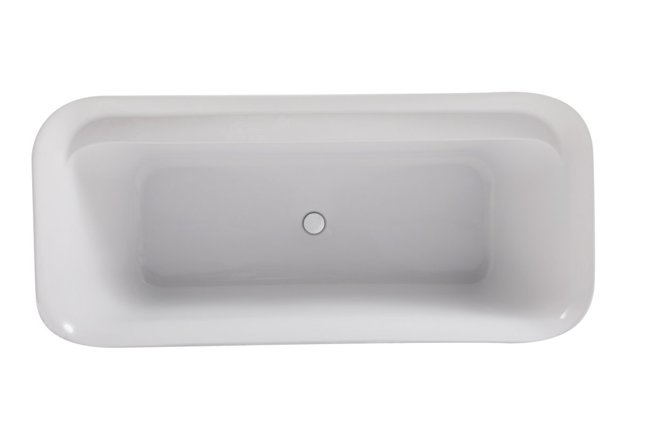 Elegant Decor BT10467GW Harrieta 67 inch soaking bathtub in glossy white