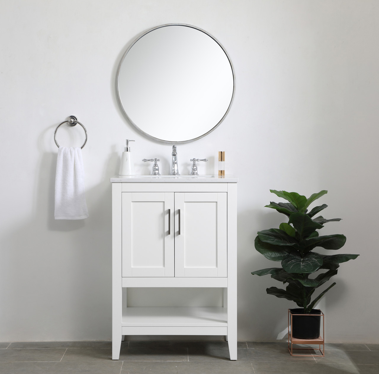 Elegant Decor VF16024WH Aubrey 24 inch Single Bathroom Vanity in White