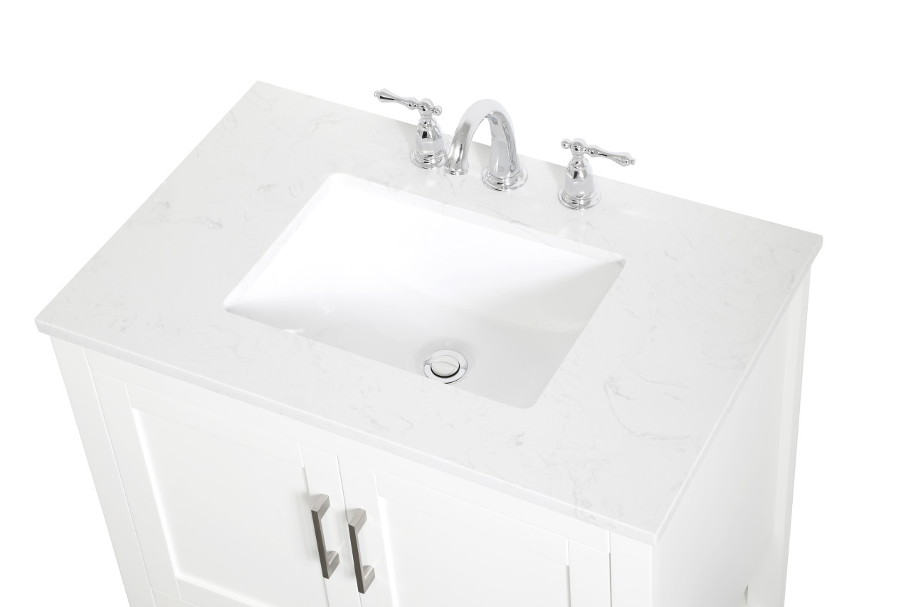 Elegant Decor VF16030WH Aubrey 30 inch Single Bathroom Vanity in White