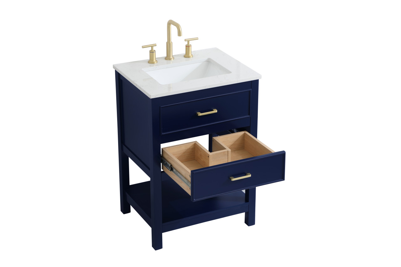 Elegant Decor VF19024BL Sinclaire 24 inch Single Bathroom Vanity in Blue