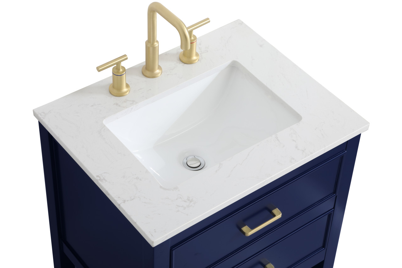 Elegant Decor VF19024BL Sinclaire 24 inch Single Bathroom Vanity in Blue