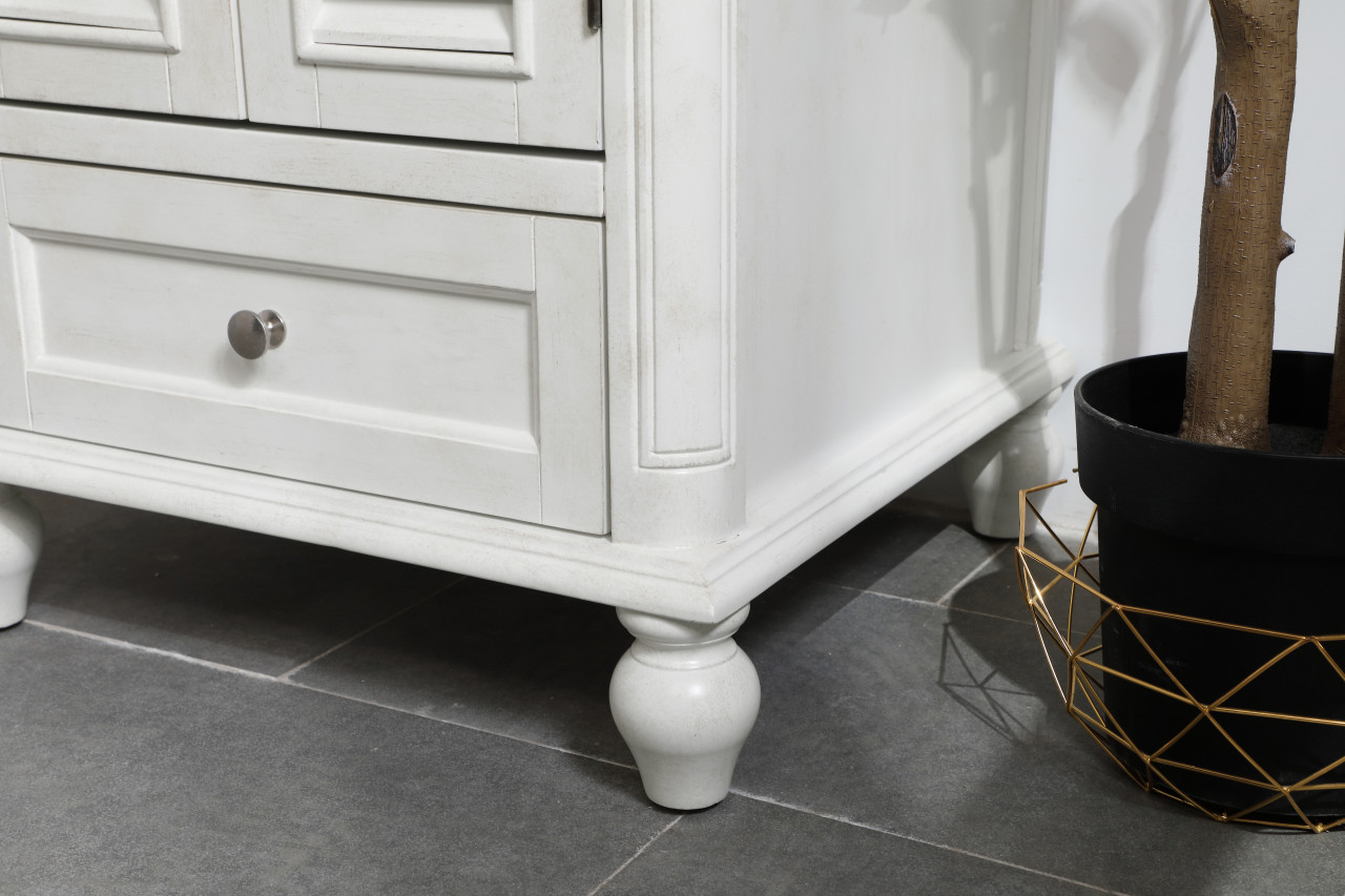 Elegant Decor VF30524AW Rhodes 24 inch Single Bathroom Vanity in Antique White