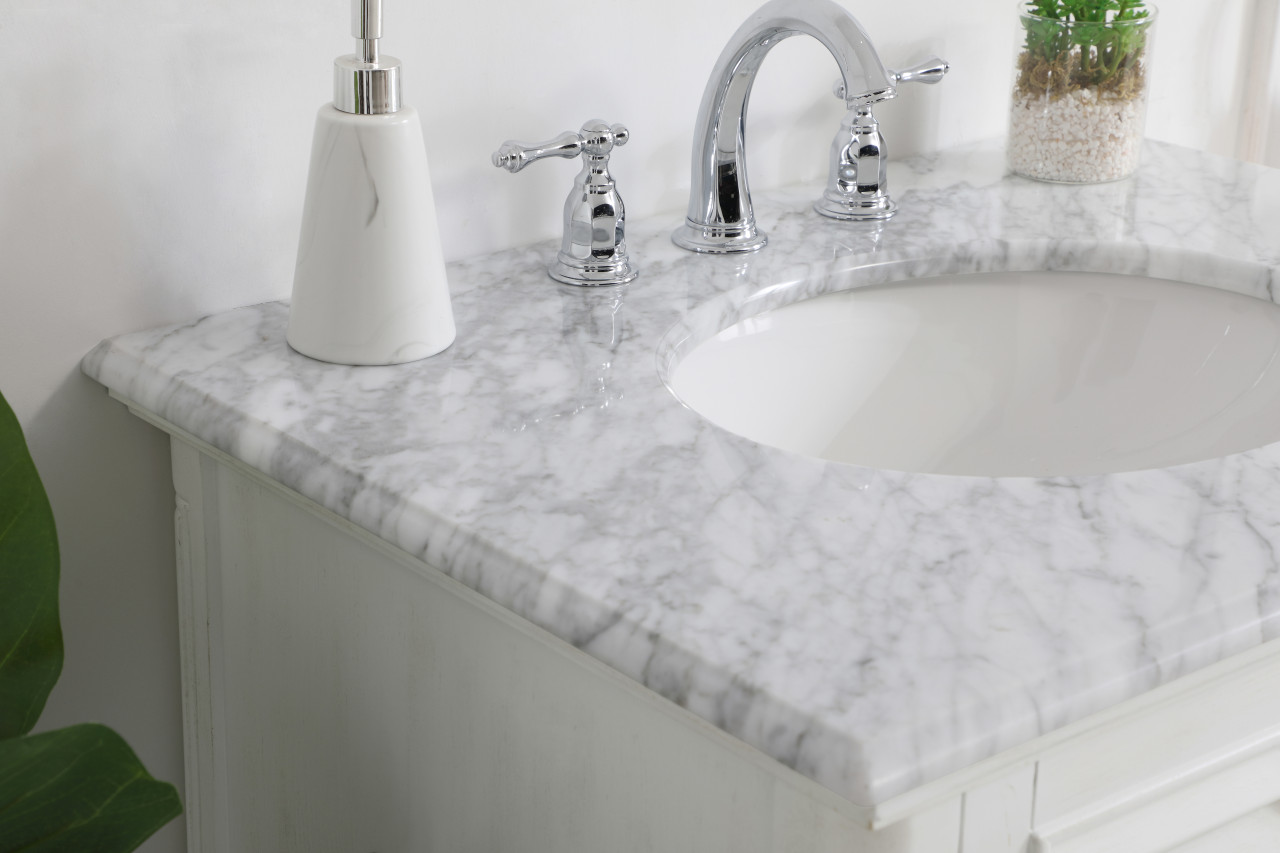 Elegant Decor VF30530AW Rhodes 30 inch Single Bathroom Vanity in Antique White