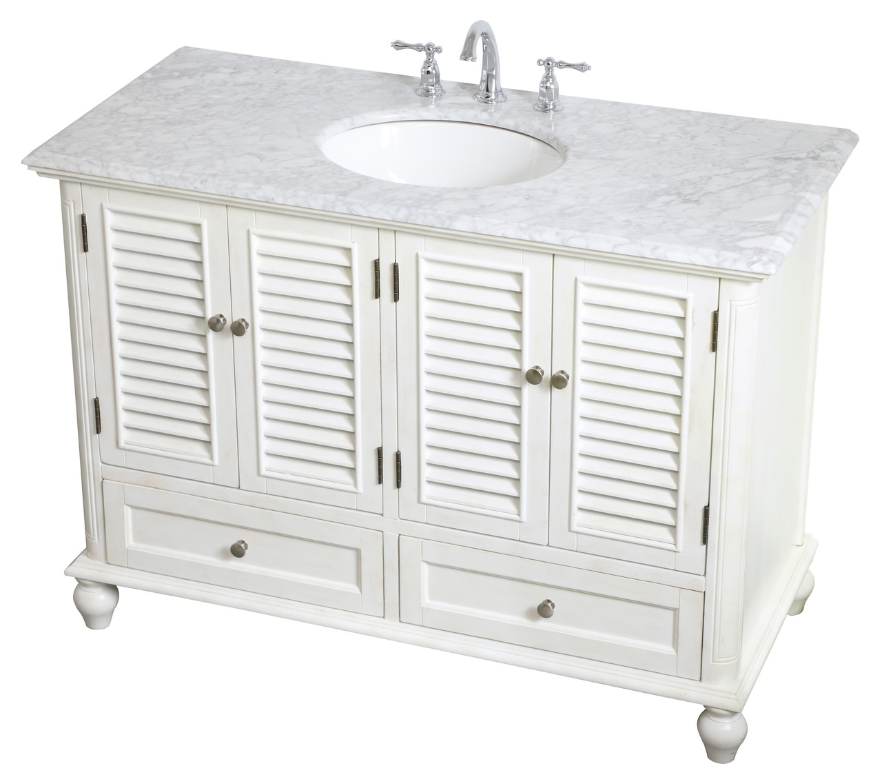 Elegant Decor VF30548AW Rhodes 48 inch Single Bathroom Vanity in Antique White