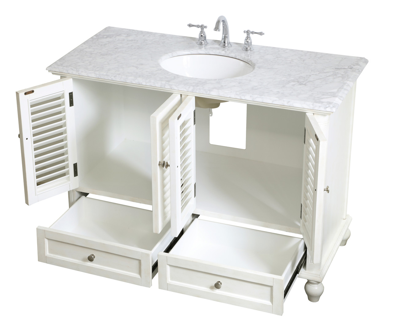 Elegant Decor VF30548AW Rhodes 48 inch Single Bathroom Vanity in Antique White