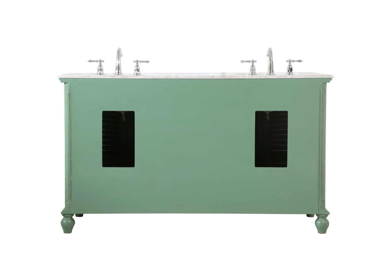 Elegant Decor VF30560DVM Rhodes 60 inch Double Bathroom Vanity in Vintage Mint