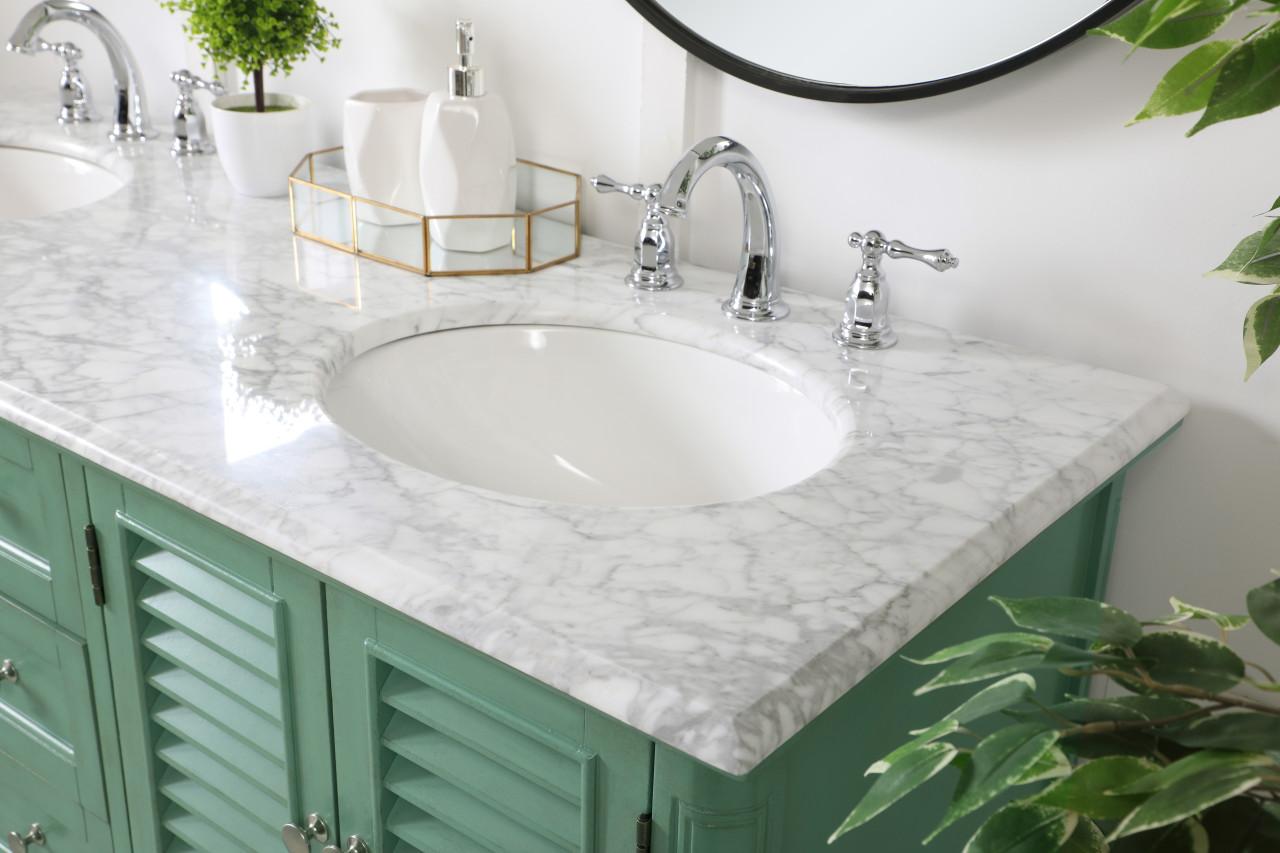 Elegant Decor VF30560DVM Rhodes 60 inch Double Bathroom Vanity in Vintage Mint