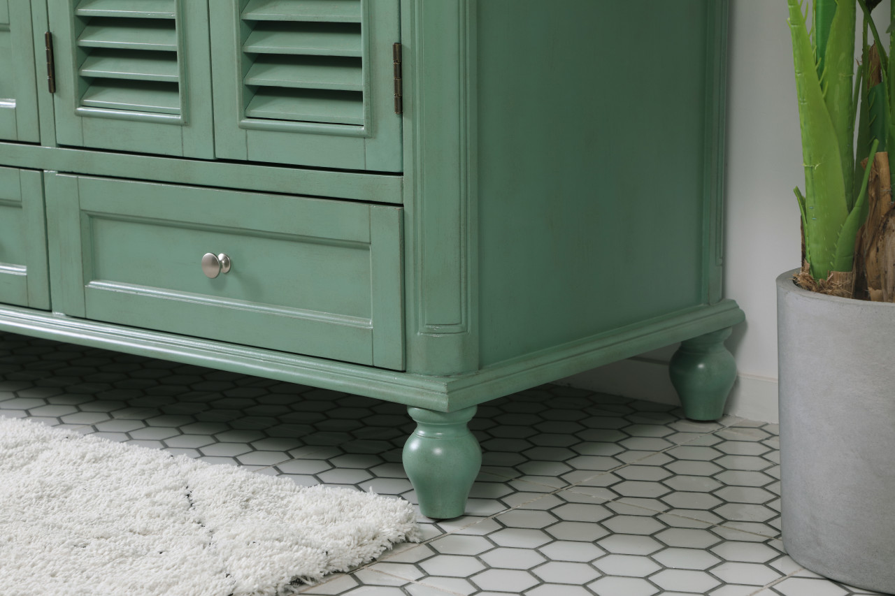 Elegant Decor VF30560DVM Rhodes 60 inch Double Bathroom Vanity in Vintage Mint