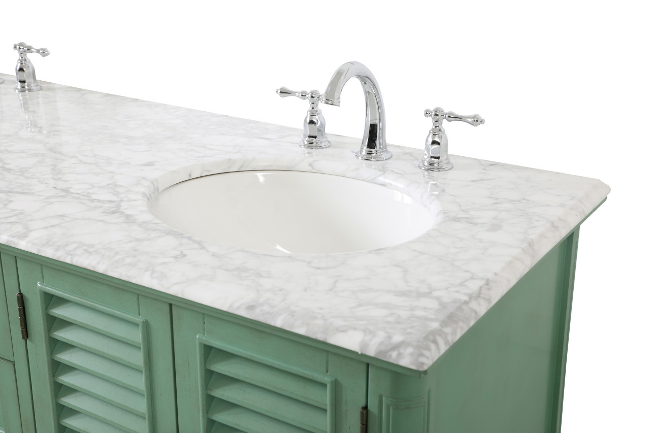 Elegant Decor VF30560DVM Rhodes 60 inch Double Bathroom Vanity in Vintage Mint