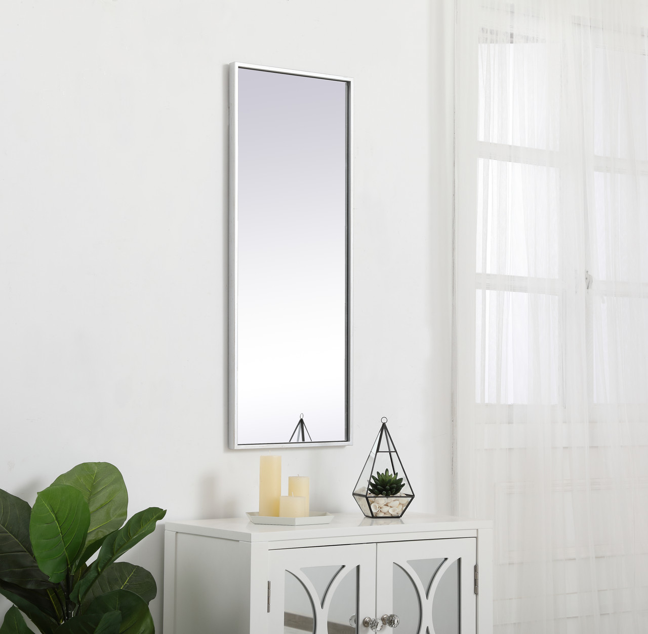 Elegant Decor MR41436S Eternity Metal frame rectangle mirror 14 inch in Sliver
