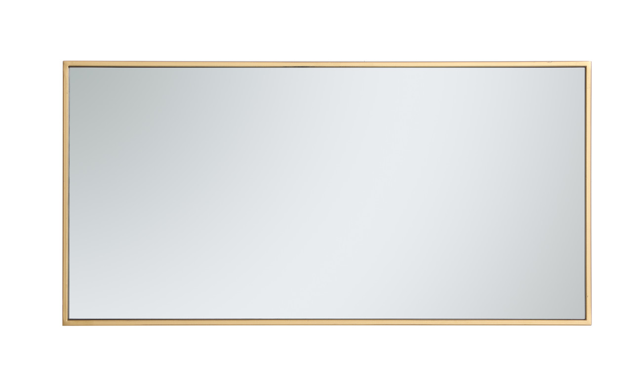 Elegant Decor MR41836BR Eternity Metal frame rectangle mirror 18 inch in Brass