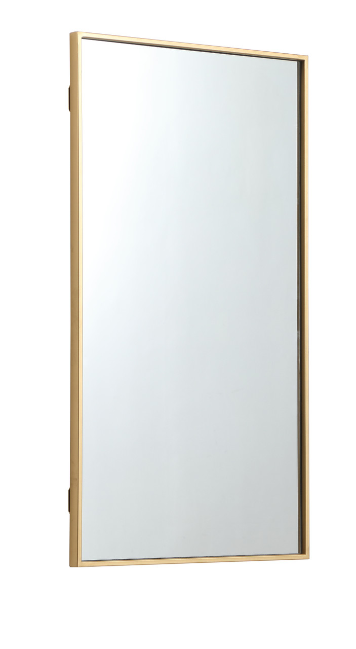 Elegant Decor MR42036BR Eternity Metal frame rectangle mirror 20 inch in Brass