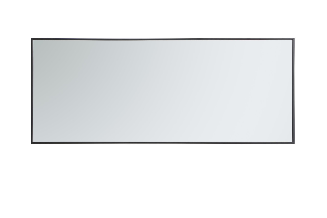 Elegant Decor MR42460BK Eternity Metal frame rectangle mirror 24 inch in Black