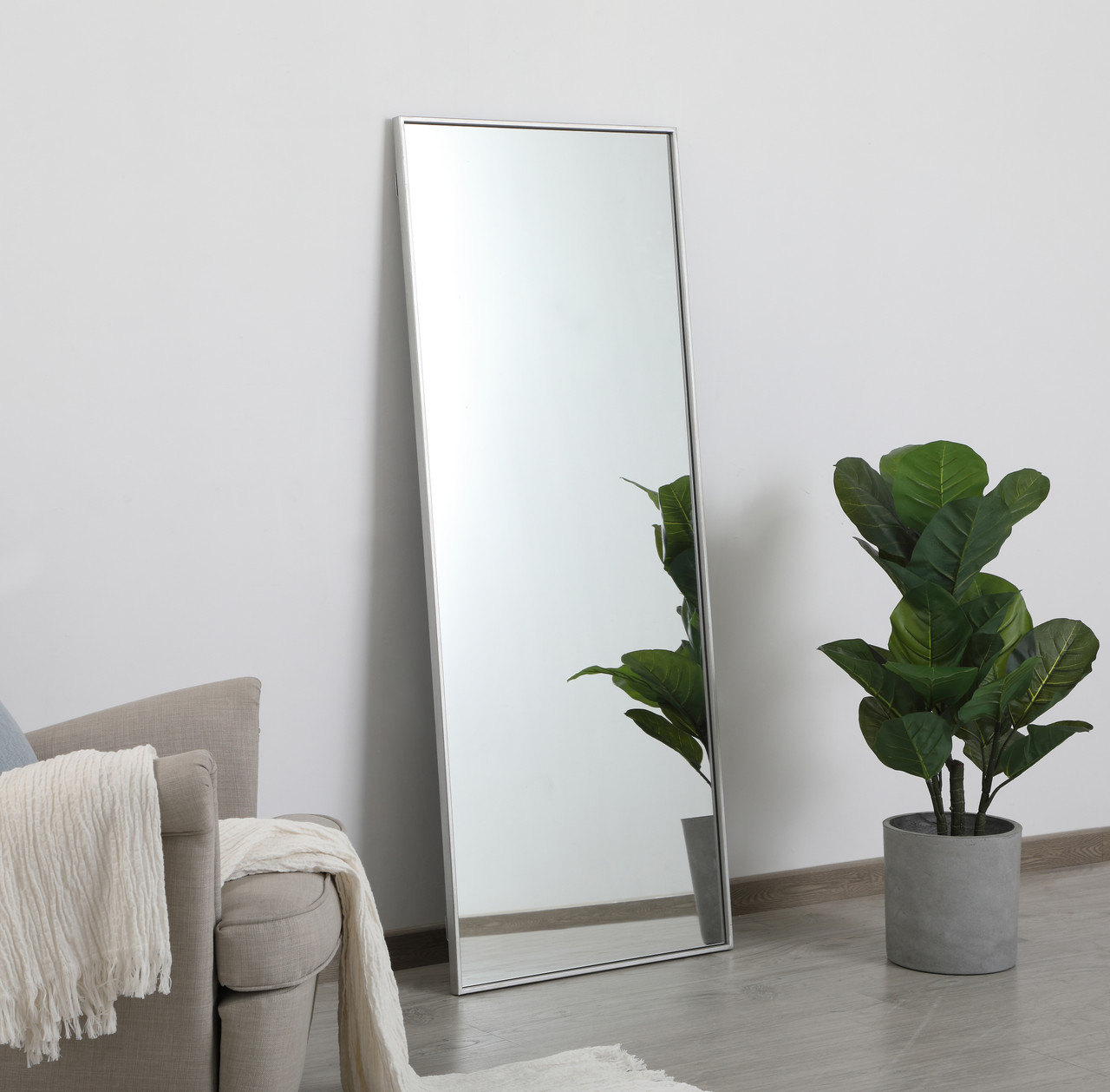 Elegant Decor MR42460S Eternity Metal frame rectangle mirror 24 inch in Sliver