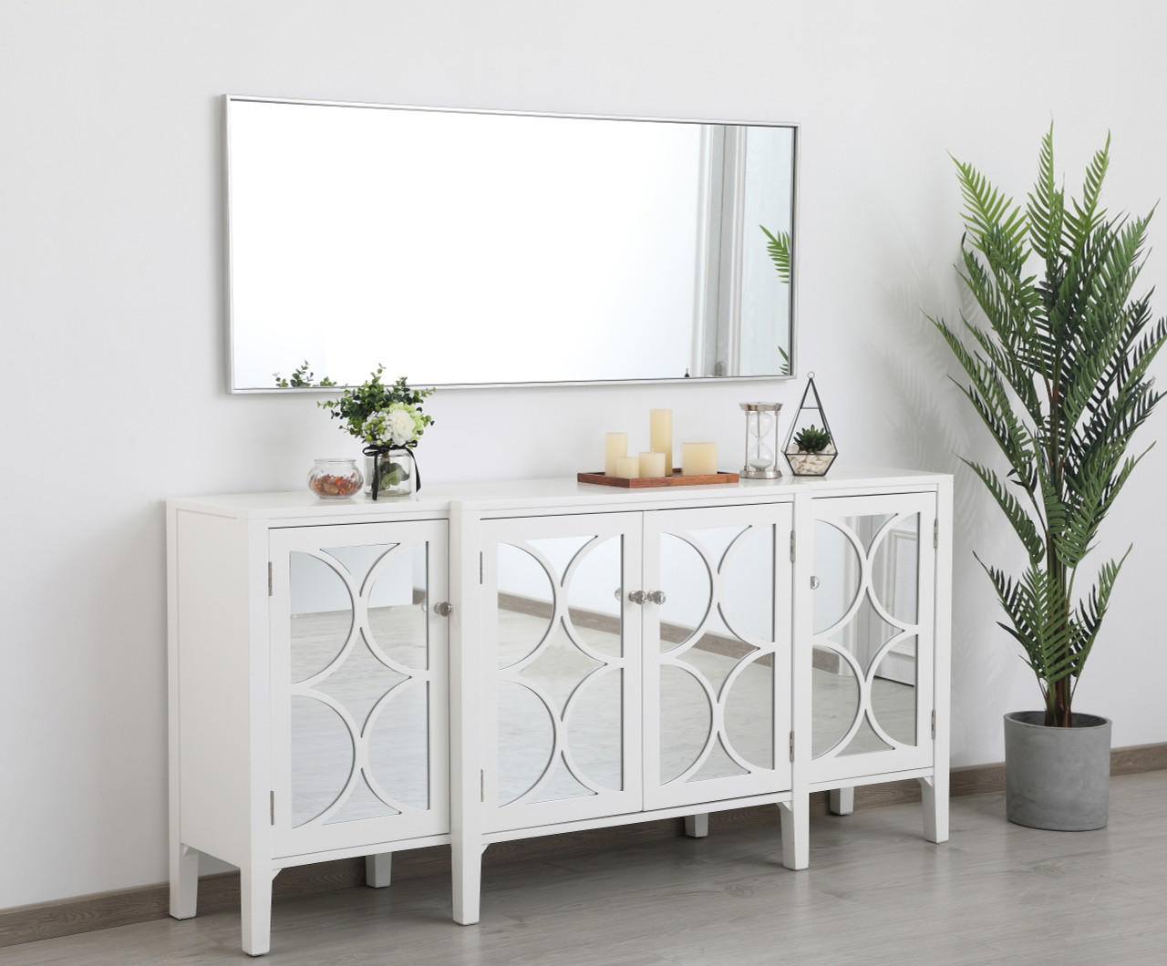 Elegant Decor MR42460S Eternity Metal frame rectangle mirror 24 inch in Sliver