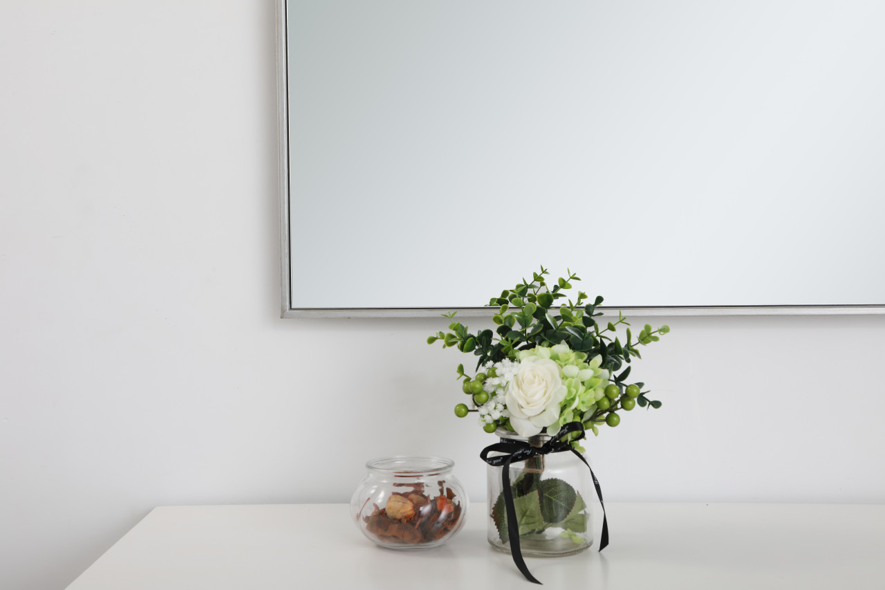 Elegant Decor MR42460S Eternity Metal frame rectangle mirror 24 inch in Sliver