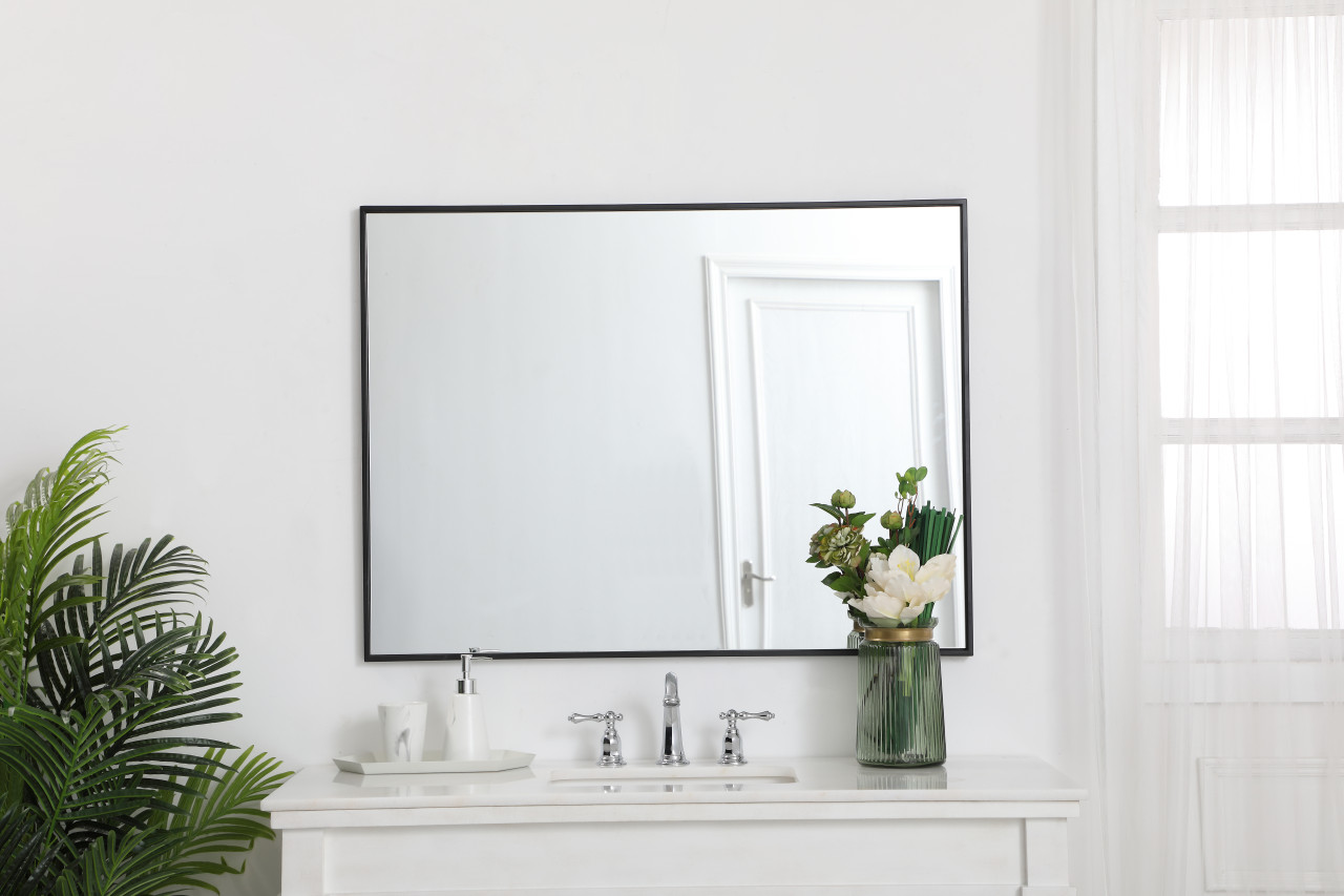 Elegant Decor MR43040BK Eternity Metal frame rectangle mirror 30 inch in Black