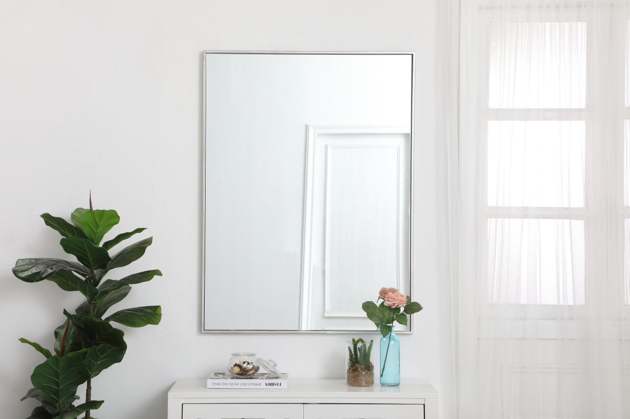 Elegant Decor MR43040S Eternity Metal frame rectangle mirror 30 inch in Sliver