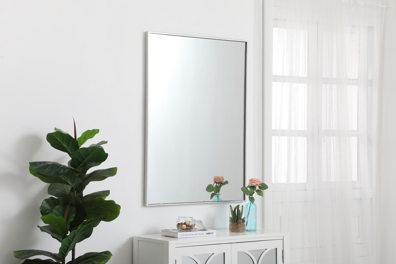 Elegant Decor MR43040S Eternity Metal frame rectangle mirror 30 inch in Sliver