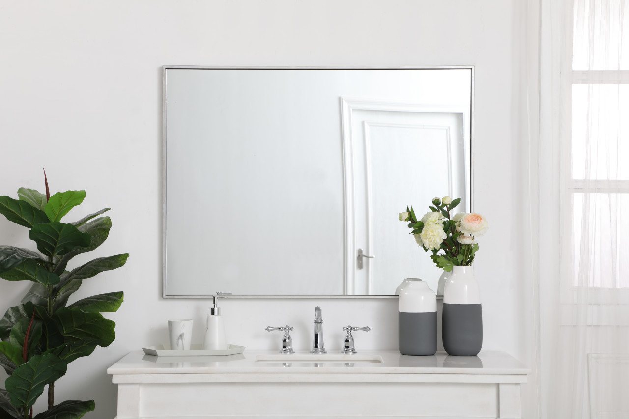 Elegant Decor MR43040S Eternity Metal frame rectangle mirror 30 inch in Sliver