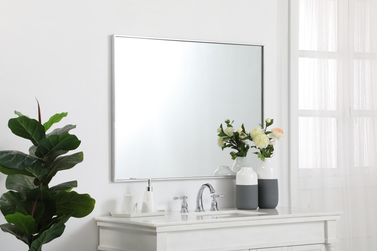 Elegant Decor MR43040S Eternity Metal frame rectangle mirror 30 inch in Sliver