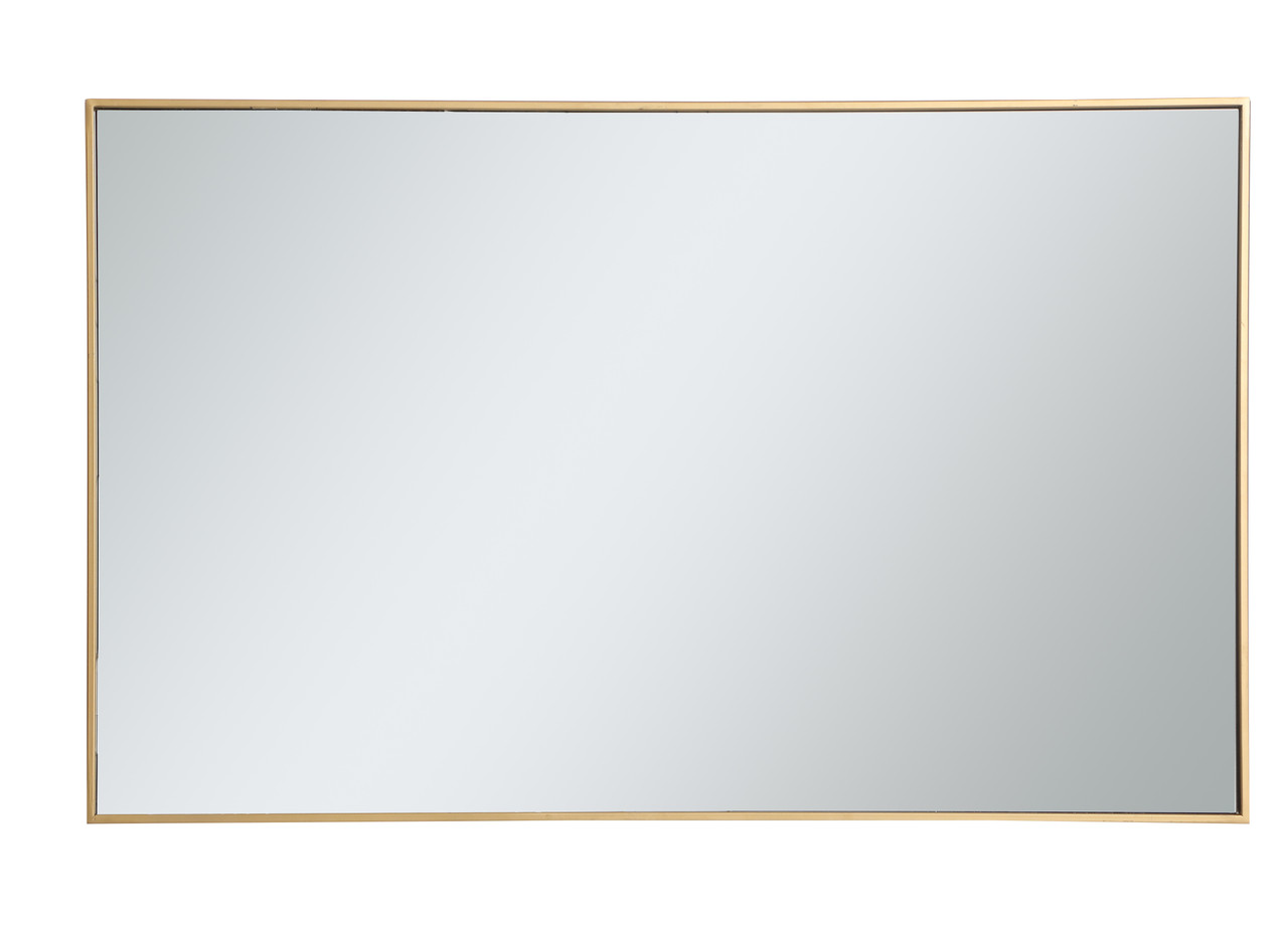 Elegant Decor MR43048BR Eternity Metal frame rectangle mirror 30 inch in Brass