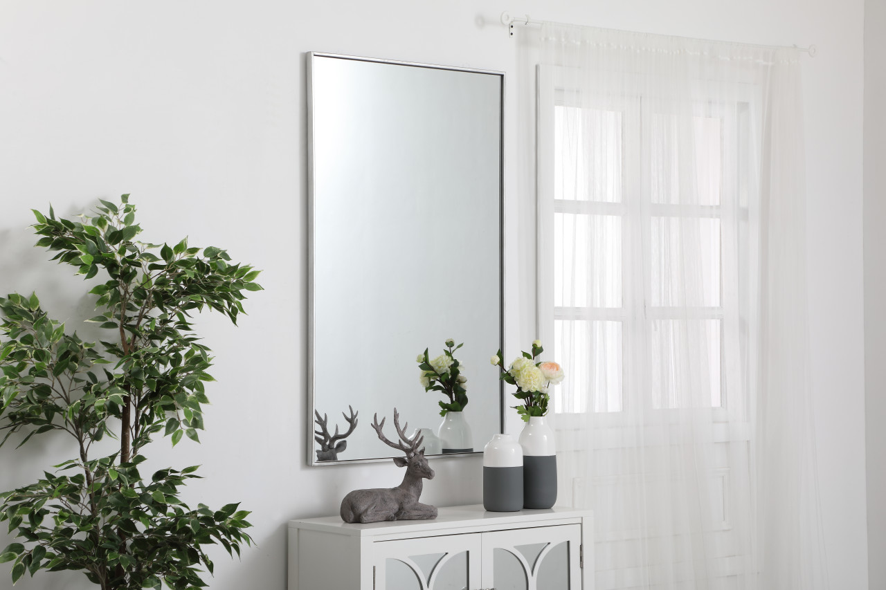 Elegant Decor MR43048S Eternity Metal frame rectangle mirror 30 inch in Sliver