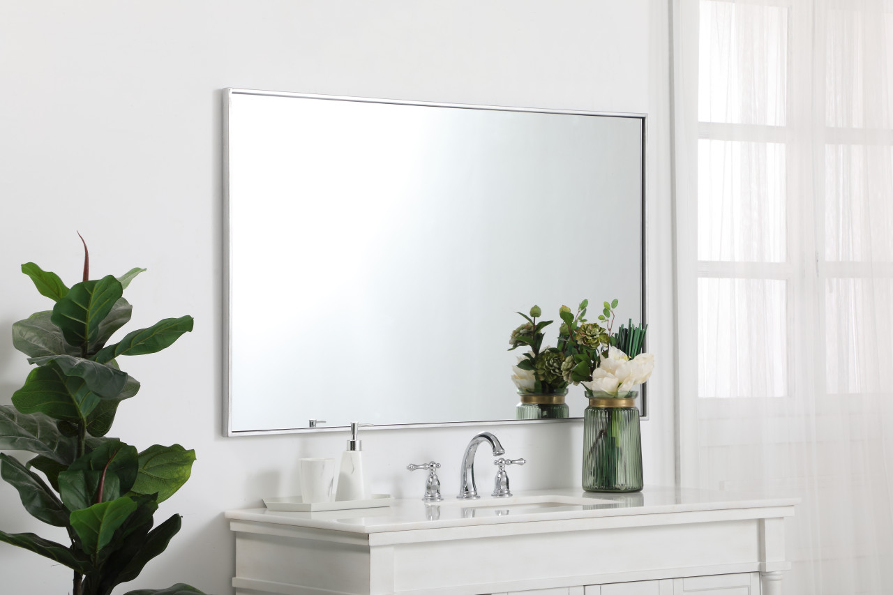 Elegant Decor MR43048S Eternity Metal frame rectangle mirror 30 inch in Sliver