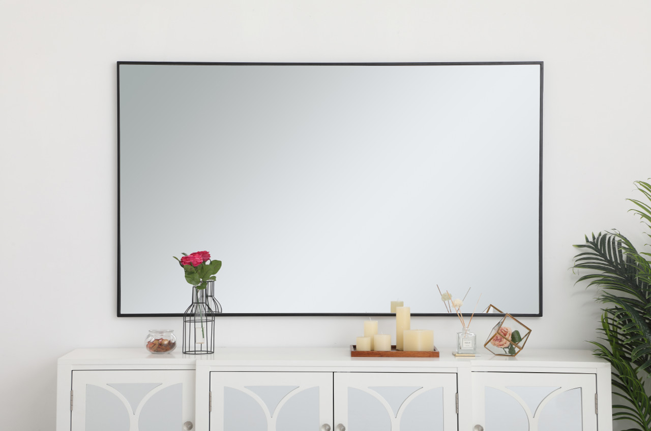 Elegant Decor MR43660BK Eternity Metal frame rectangle mirror 36 inch in Black