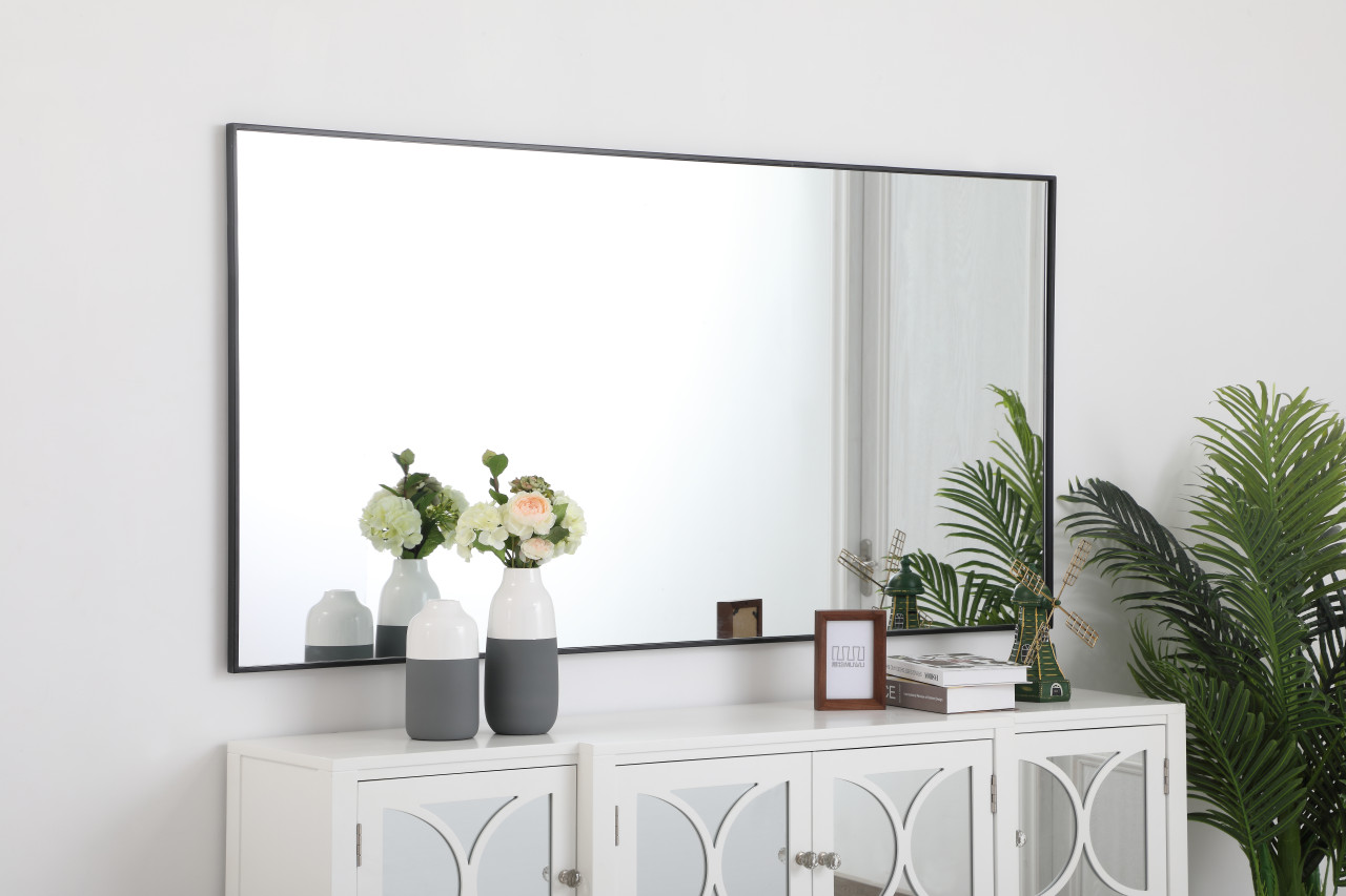 Elegant Decor MR43672BK Eternity Metal frame rectangle mirror 36 inch in Black