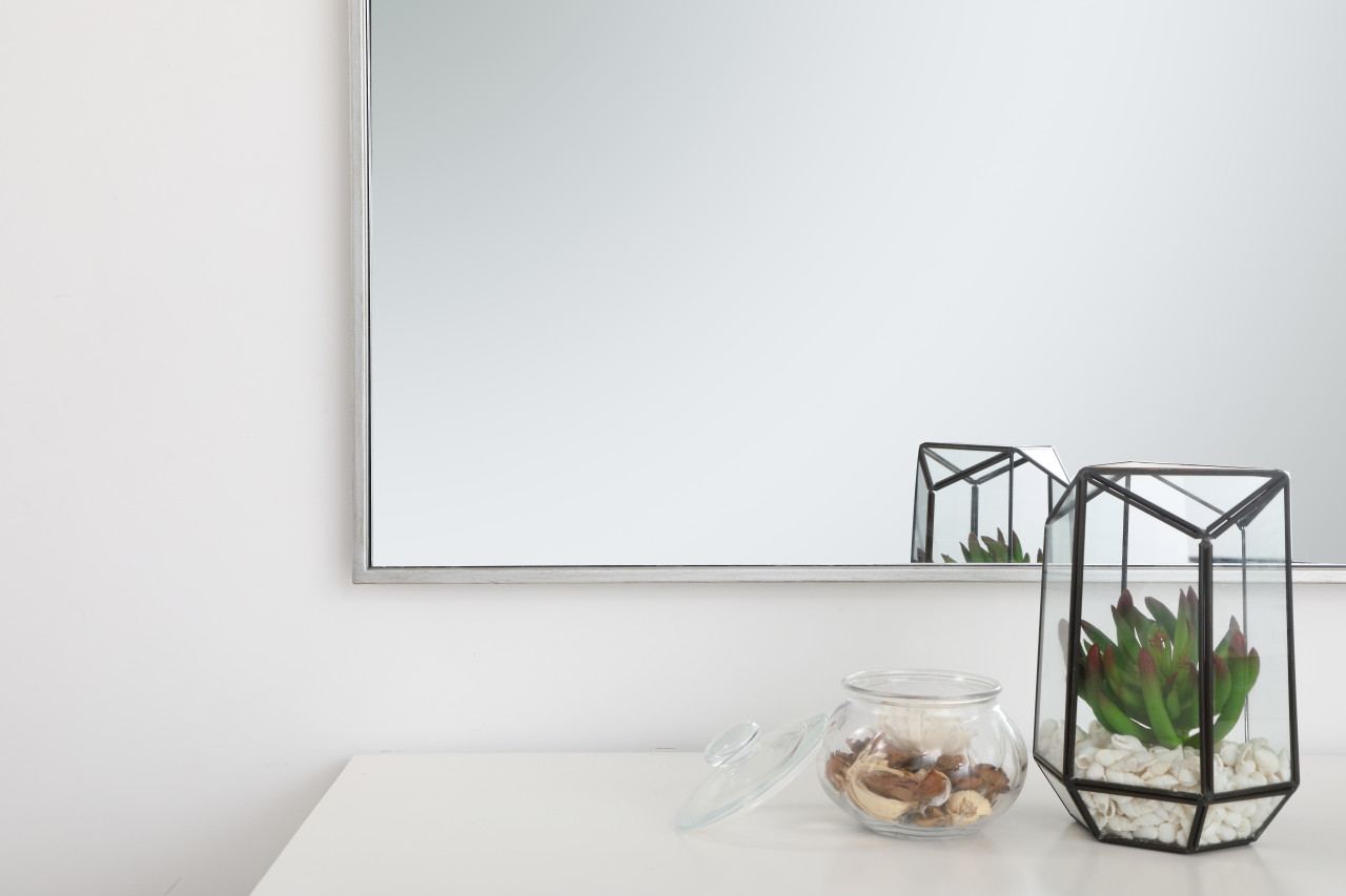 Elegant Decor MR43672S Eternity Metal frame rectangle mirror 36 inch in Sliver