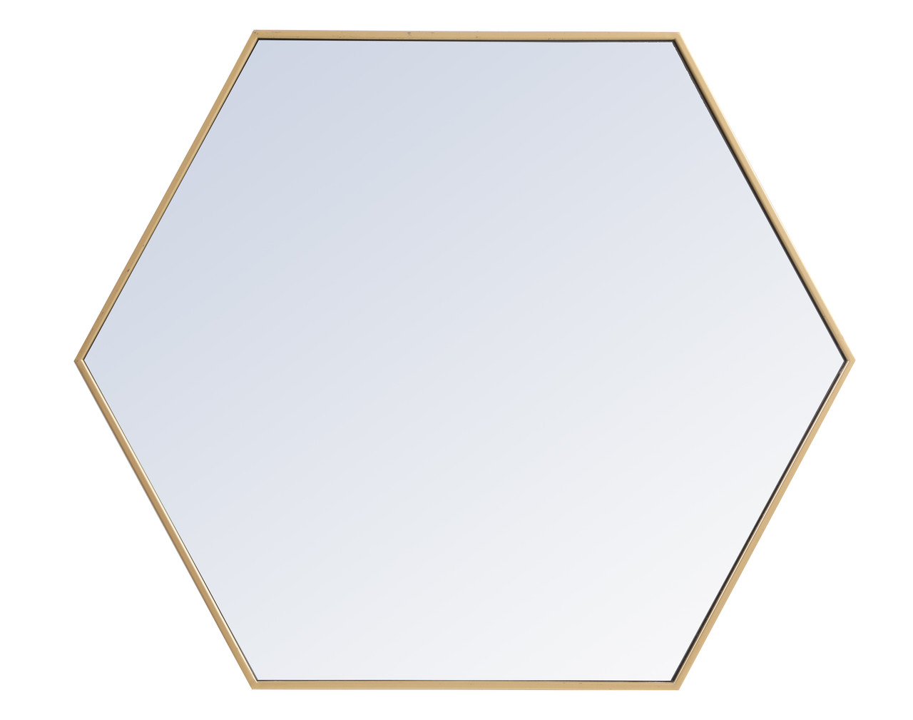 Elegant Decor MR4538BR Eternity Metal frame hexagon mirror 38 inch in Brass