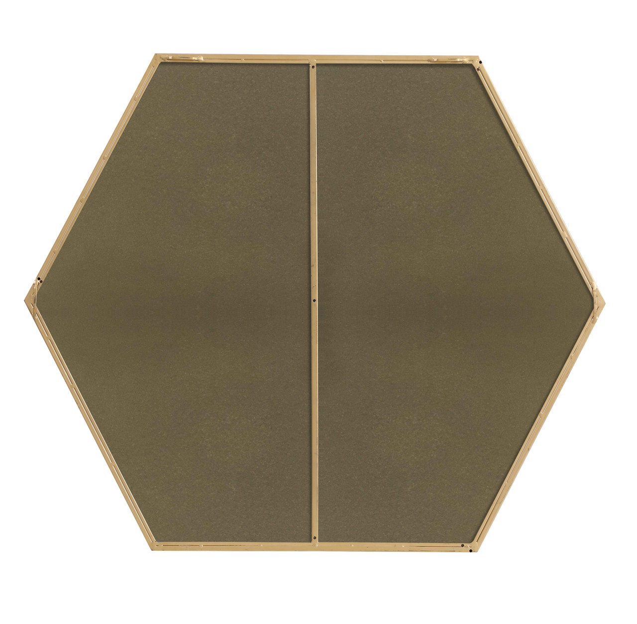 Elegant Decor MR4541BR Eternity Metal frame hexagon mirror 41 inch in Brass