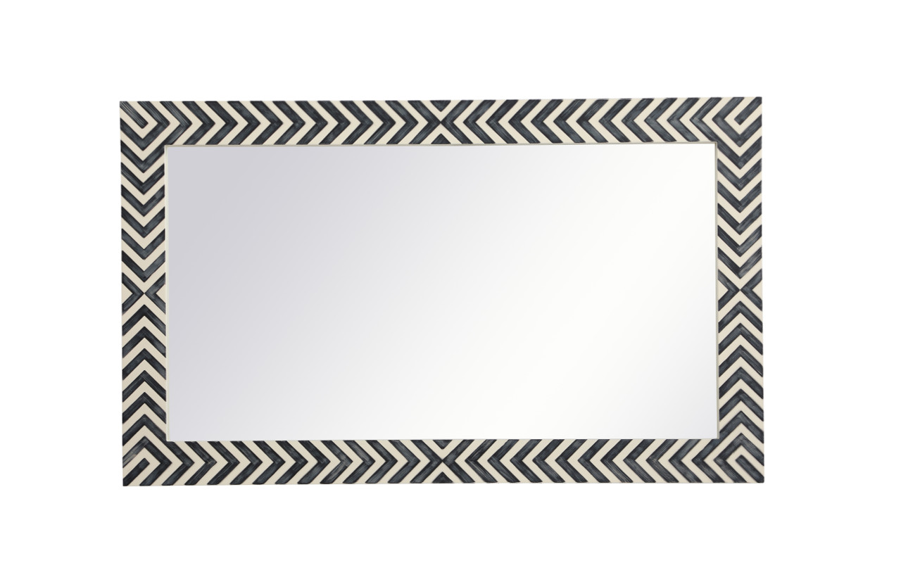 Elegant Decor MR52440 Colette Rectangle mirror 24 inch in Chevron