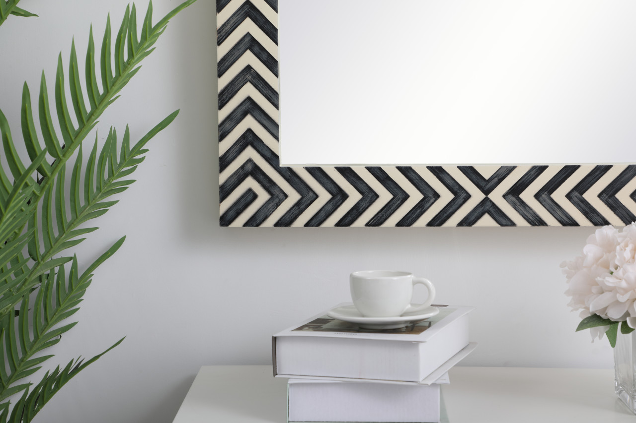 Elegant Decor MR52440 Colette Rectangle mirror 24 inch in Chevron