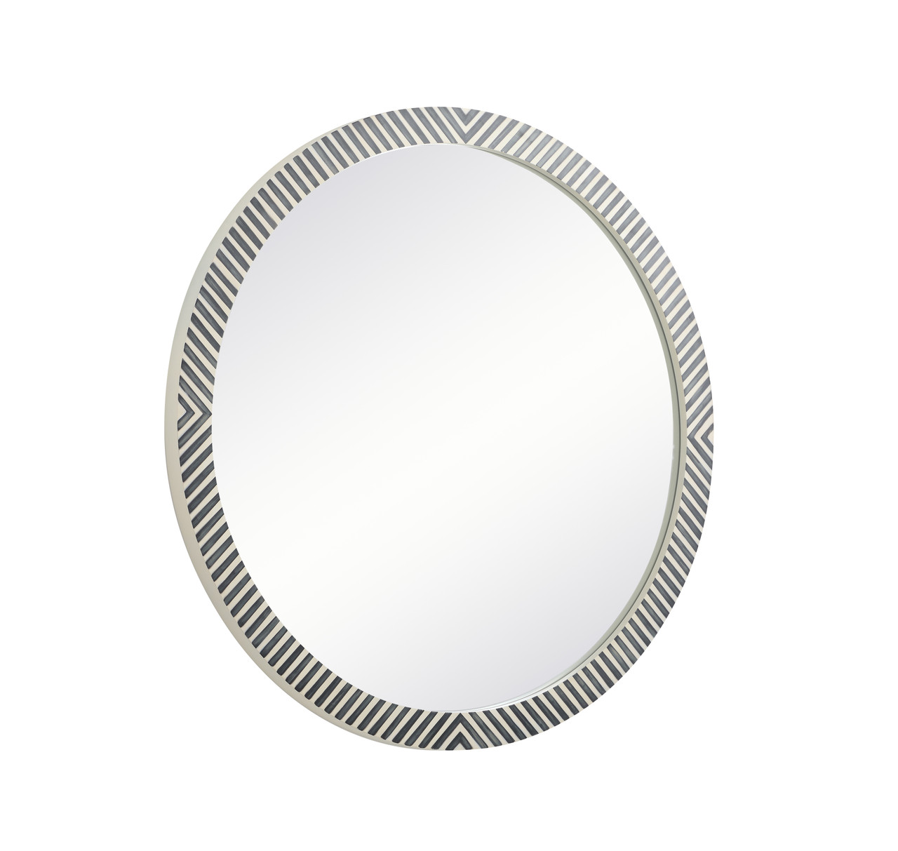 Elegant Decor MR54848 Colette Round mirror 48 inch in Chevron