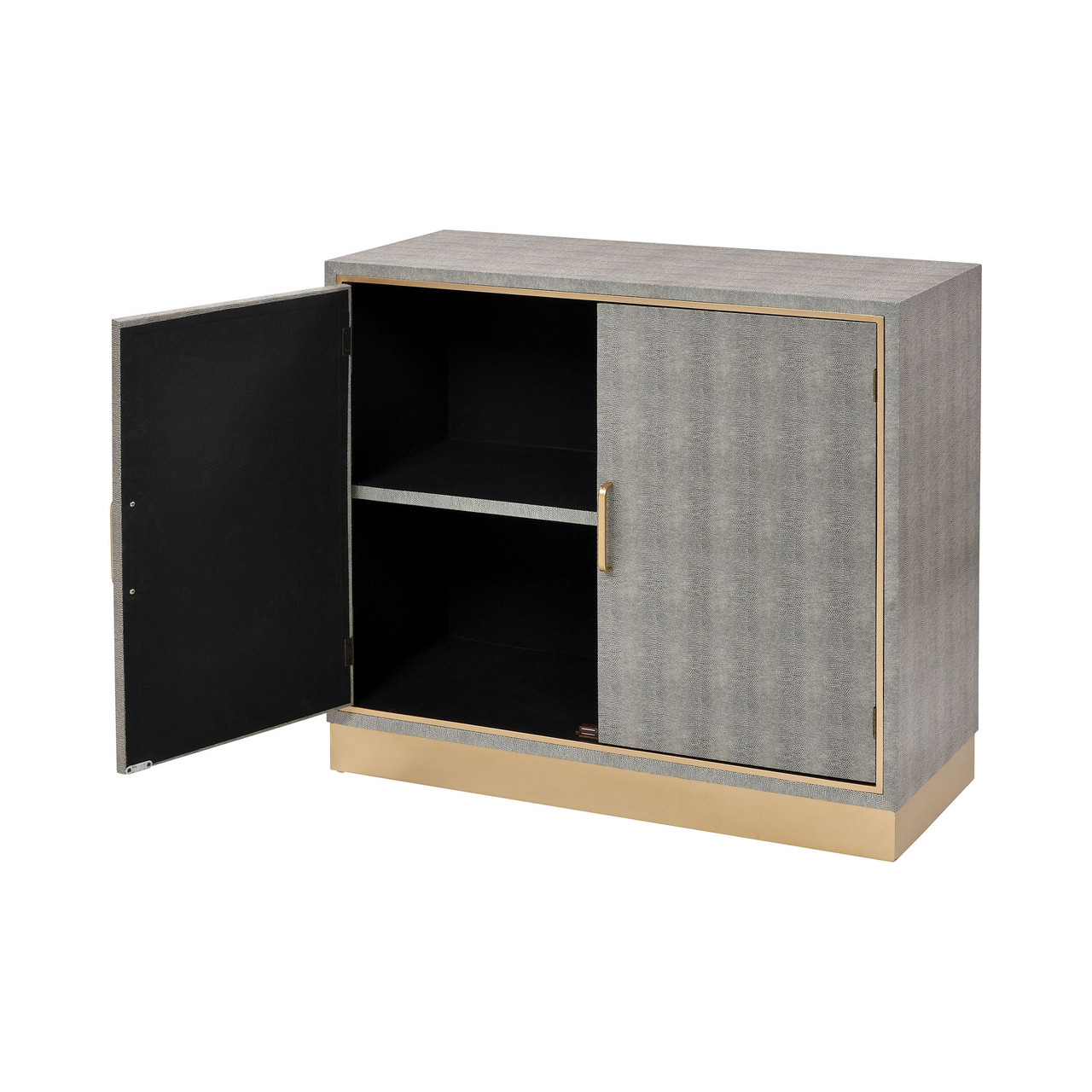 ELK HOME 3169-100 Sands Point 2-Door Cabinet in Grey and Gold