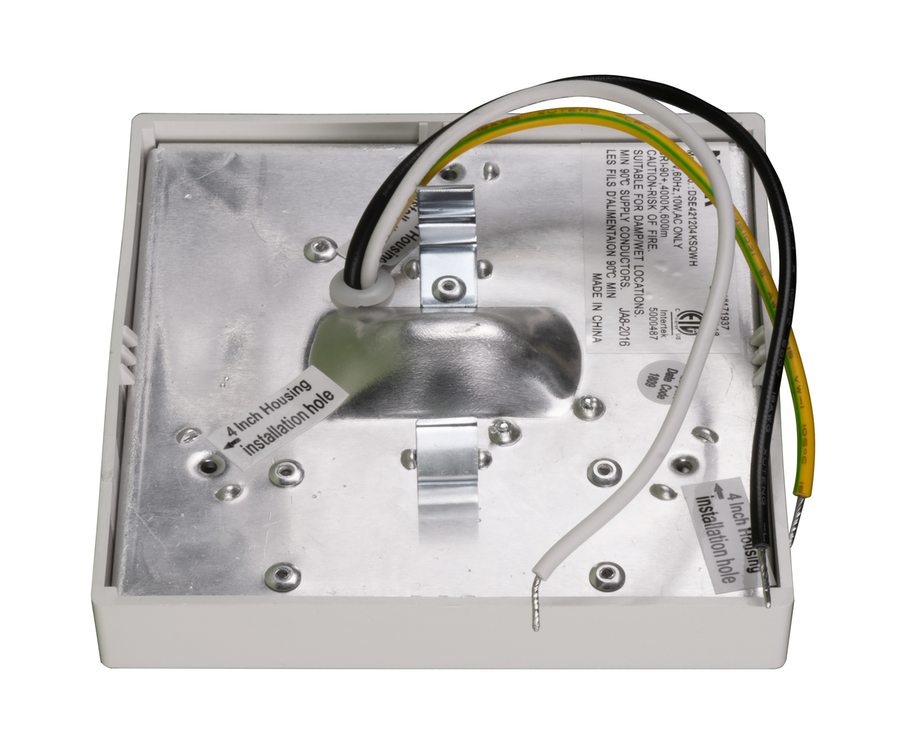 NICOR DSE421203KSQWH DSE4 Square 4-inch Edge-Lit LED Surface Mount Downlight, 3000K