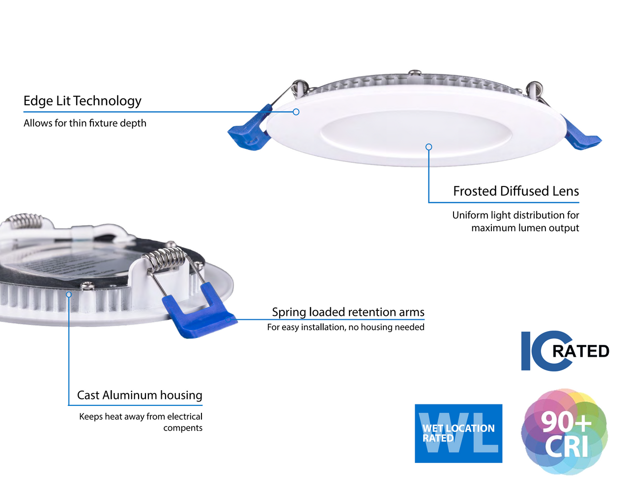 NICOR DLE621204KRDAC DLE6 Series 6 in. Round Aged Copper Flat Panel LED Downlight in 4000K