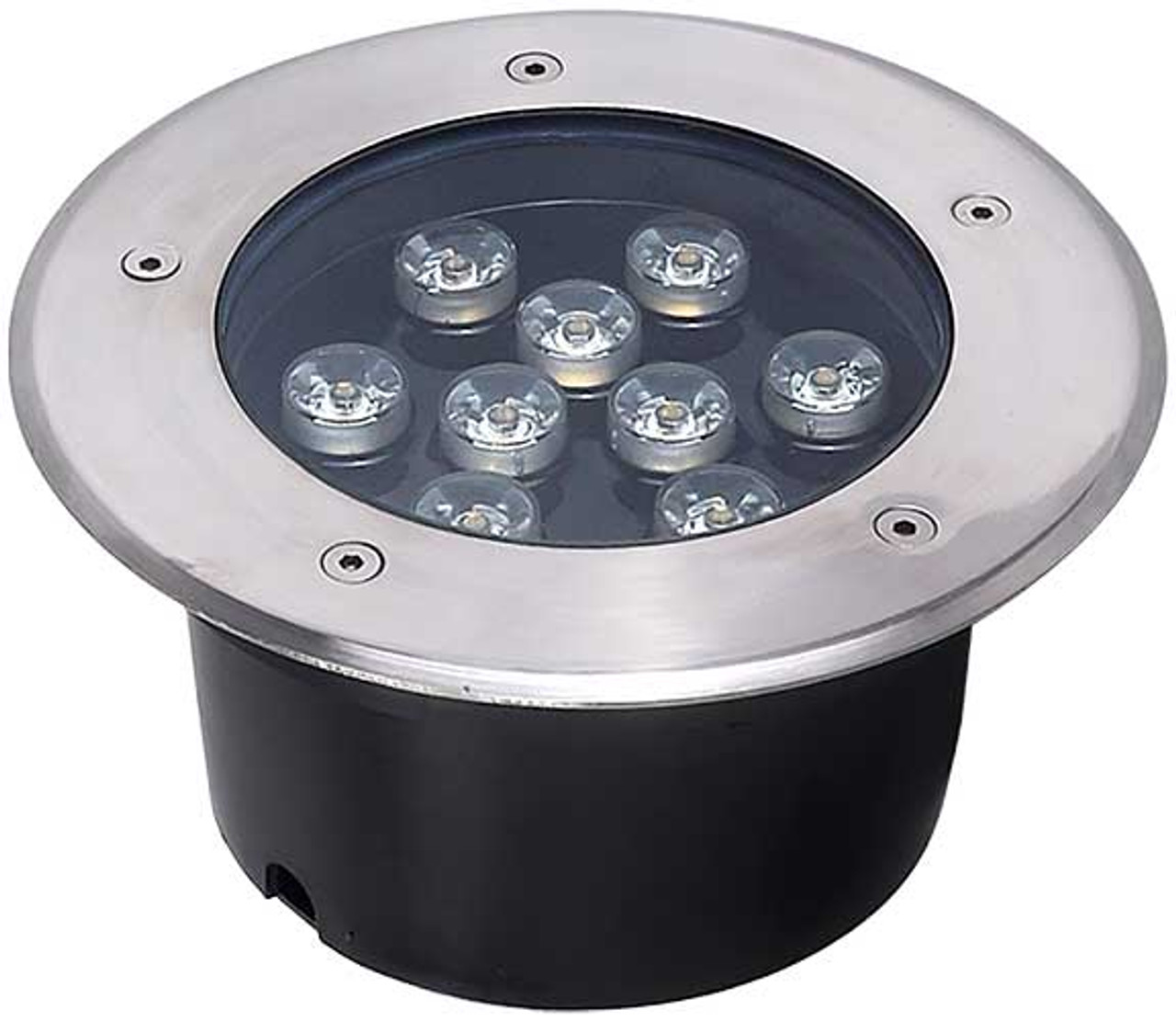 DABMAR LIGHTING LV315-LED9-SS-50K Stainless Steel In-Ground Drive-Over Well Light with PVC Sleeve