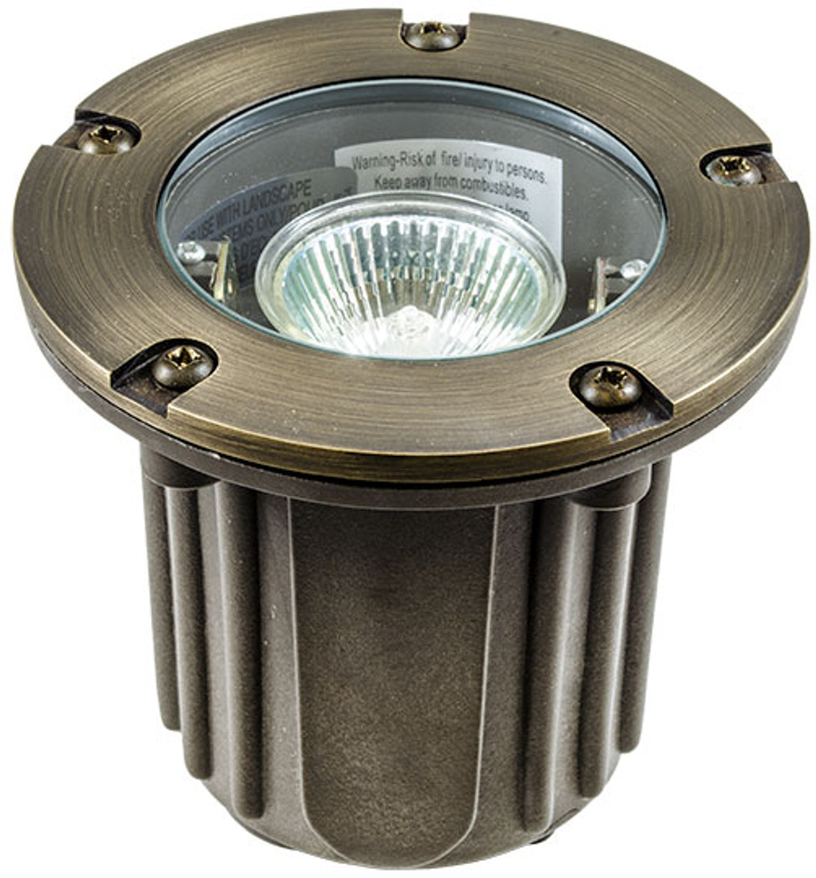 DABMAR LIGHTING LV342-WBS Brass Adjustable In-Ground Well Light, Weathered Brass