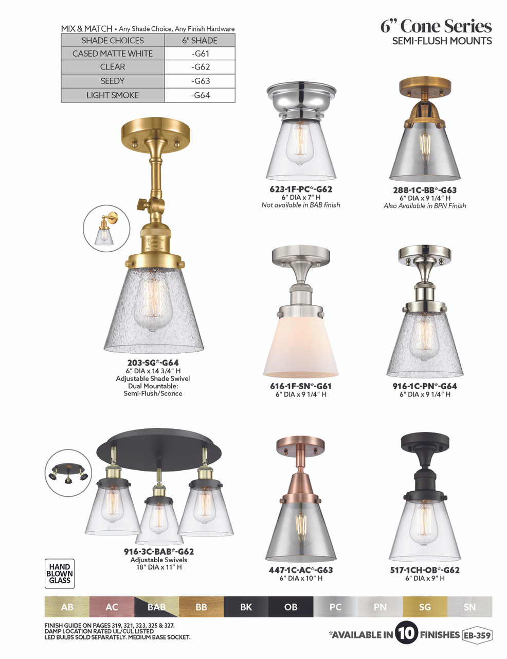 INNOVATIONS LIGHTING 623-1F-PC-G64-LED Small Cone 1 Light Flush Mount, Polished Chrome