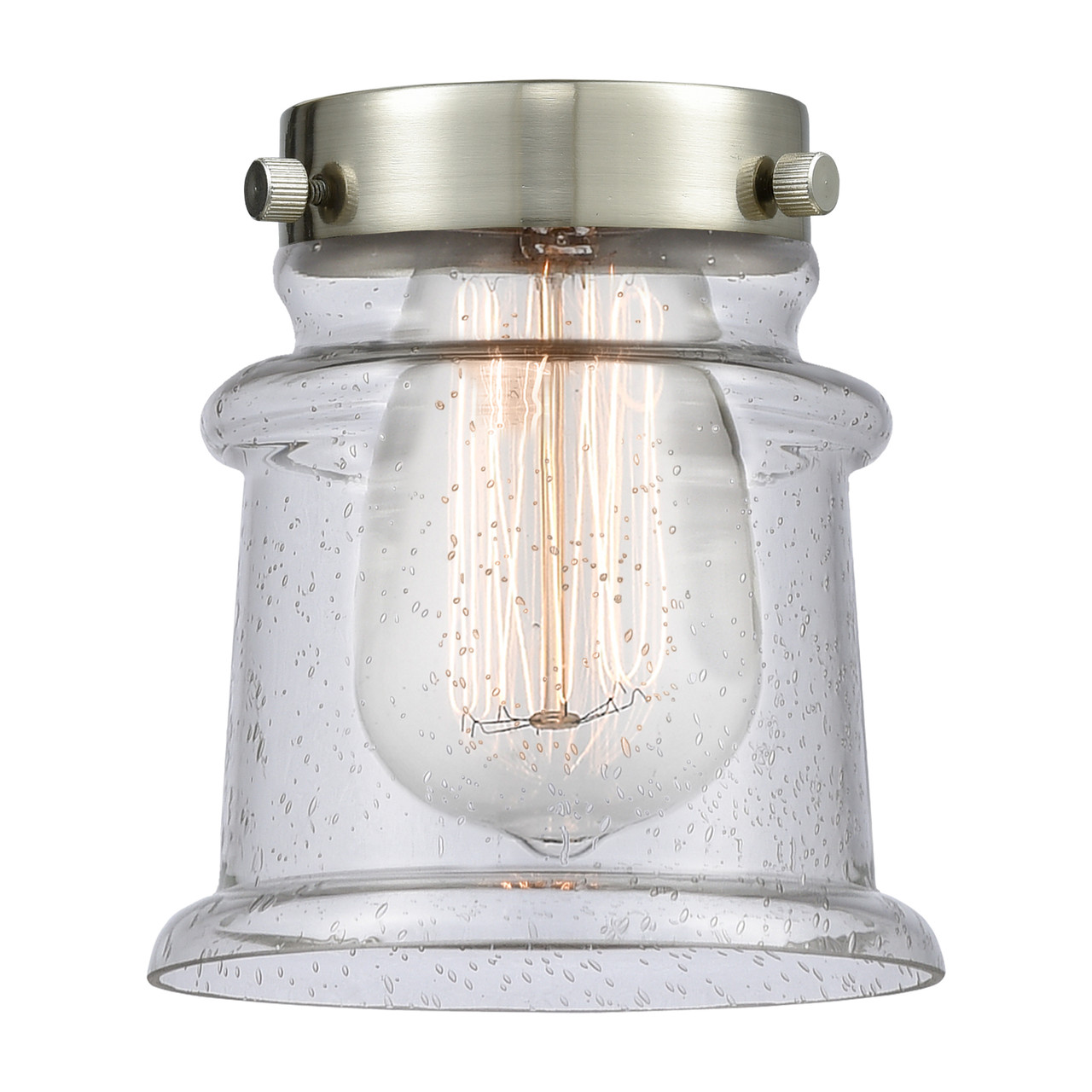 INNOVATIONS LIGHTING 623-1F-SN-G184S Small Canton 1 Light Flush Mount, Brushed Satin Nickel