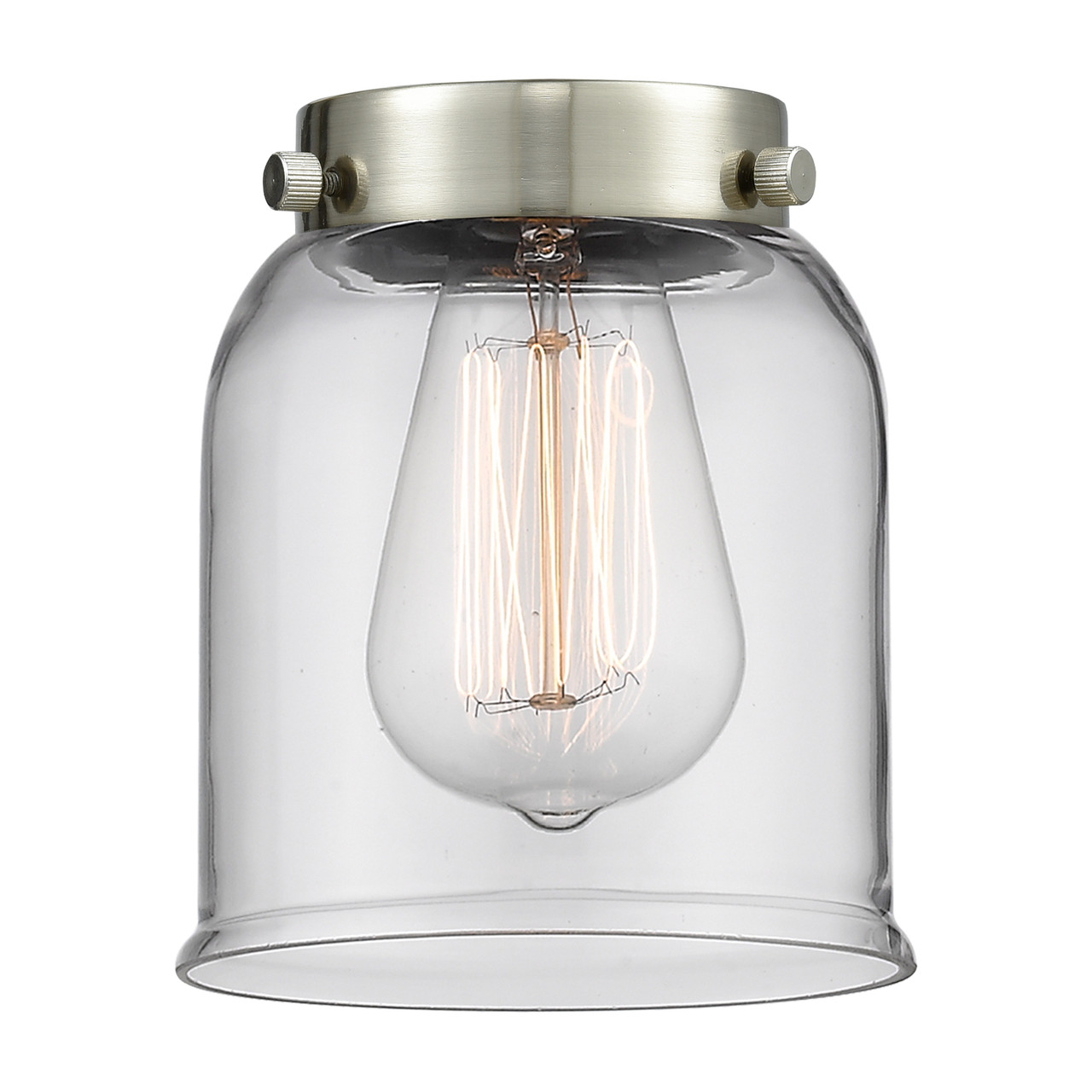 INNOVATIONS LIGHTING 623-1F-AC-G52-LED Small Bell 1 Light Flush Mount, Antique Copper