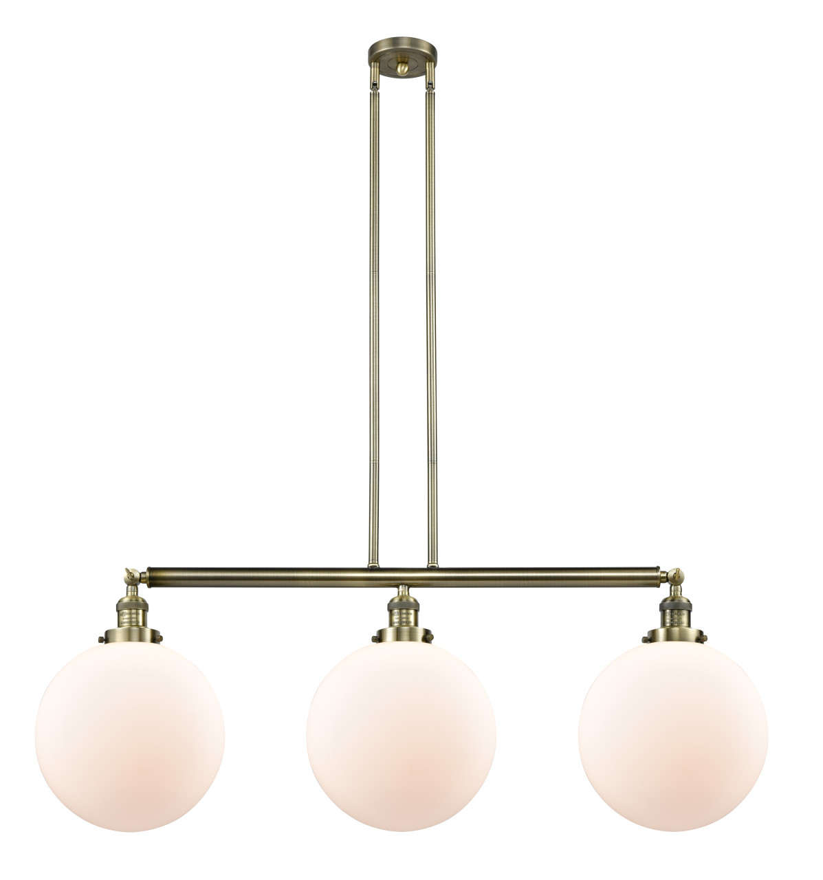 INNOVATIONS LIGHTING 213-AB-G201-12-LED XX-Large Beacon 3 Light Island Light, Antique Brass
