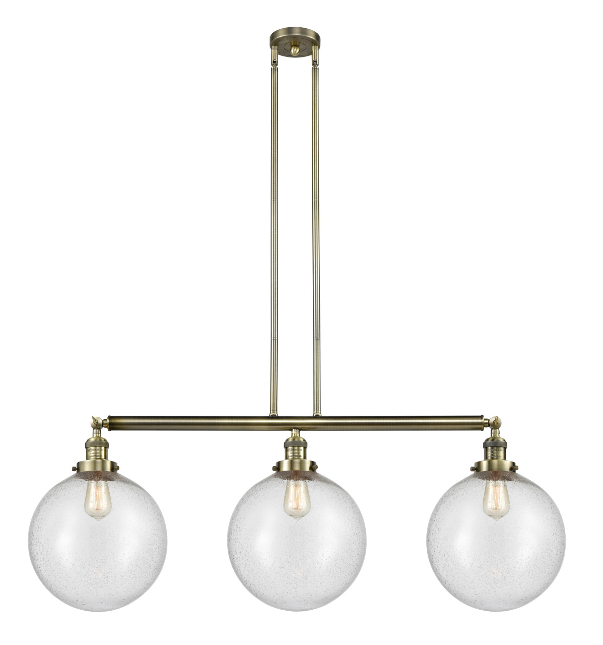 INNOVATIONS LIGHTING 213-AB-G204-12 XX-Large Beacon 3 Light Island Light, Antique Brass