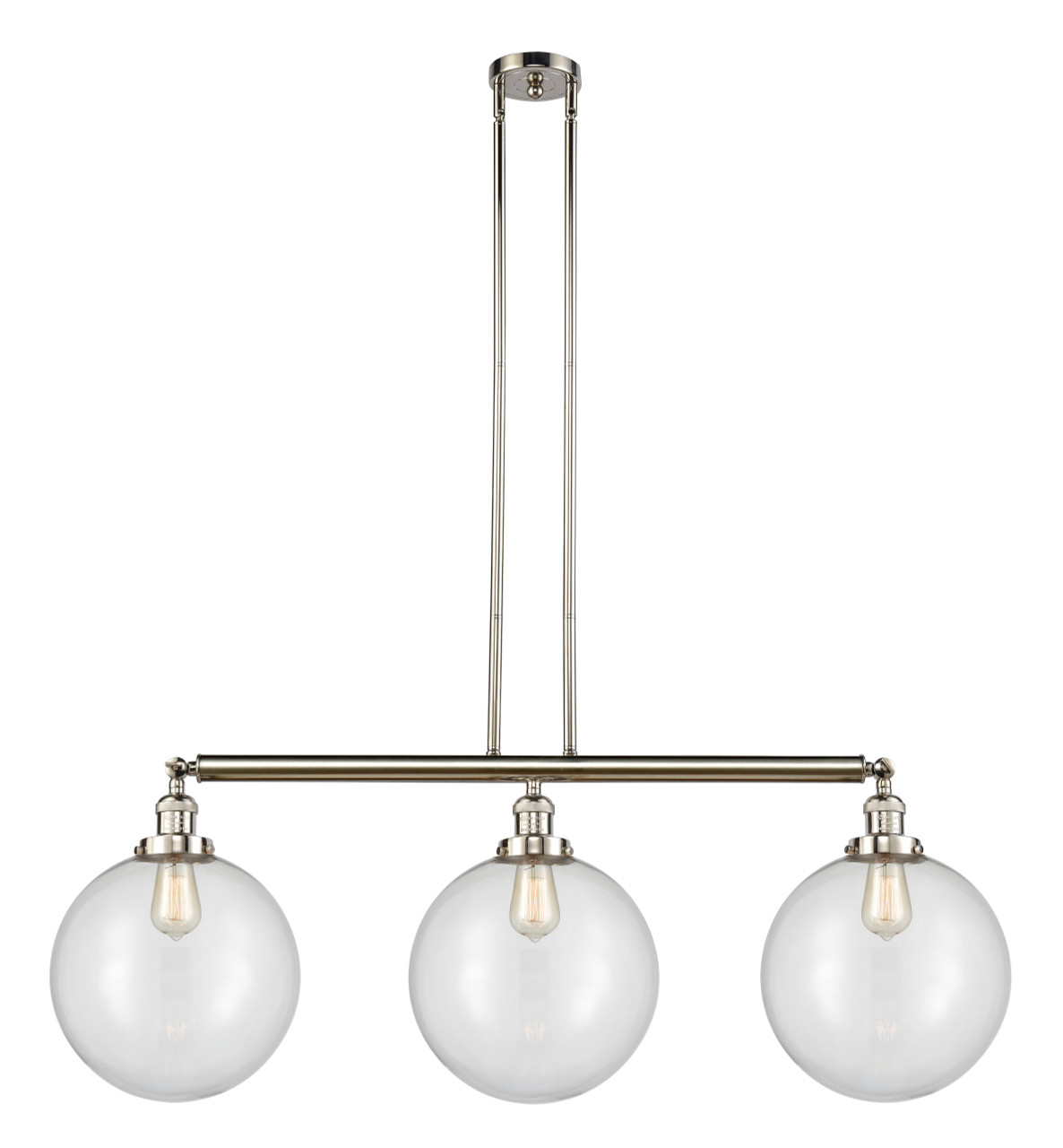 INNOVATIONS LIGHTING 213-PN-G202-12 XX-Large Beacon 3 Light Island Light, Polished Nickel