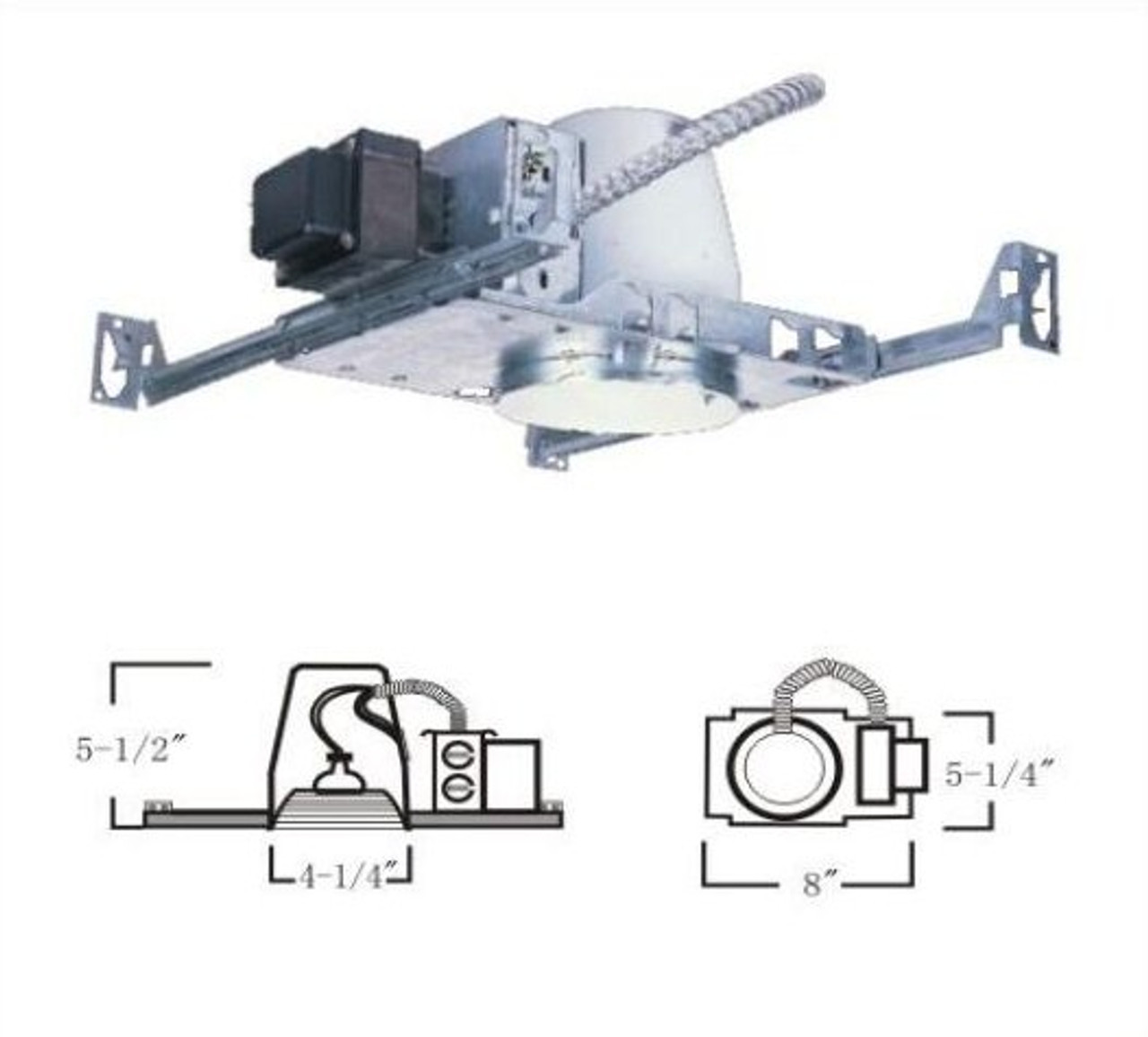 4" Low Voltage Non-IC Housing for New Construction 50W